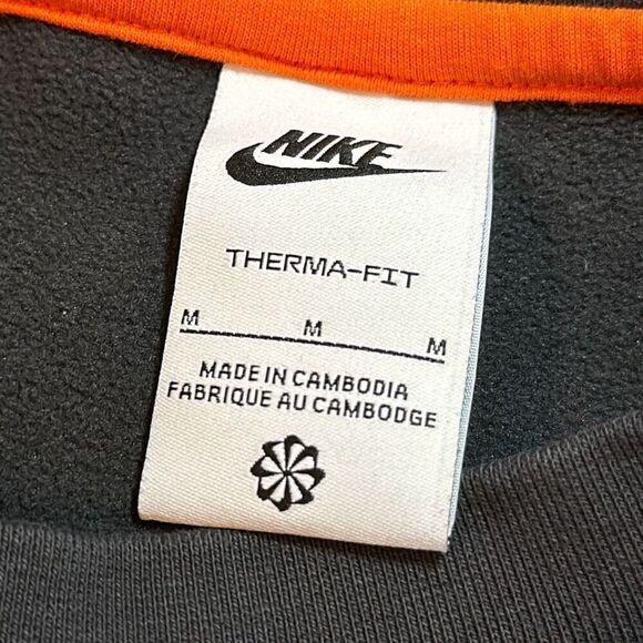 Nike Therma Fit Gray Utility Fleece Crew Neck Sweatshirt size M Medium - Picture 3 of 6